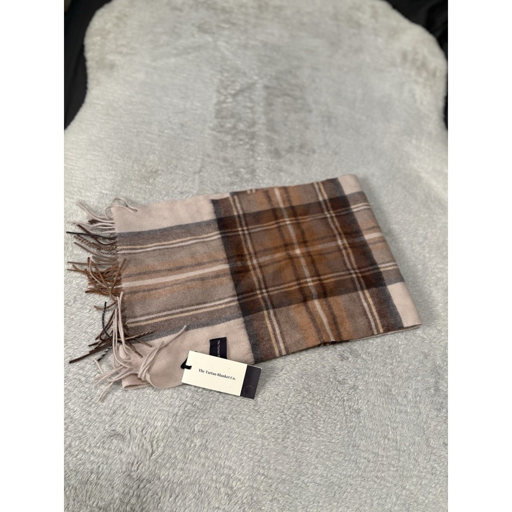 New Tartan Blanket Co Lambswool Scarf‎ Natural Dress Tartan